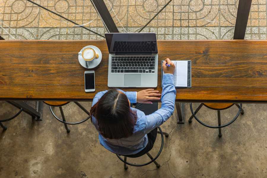 person working at a desk